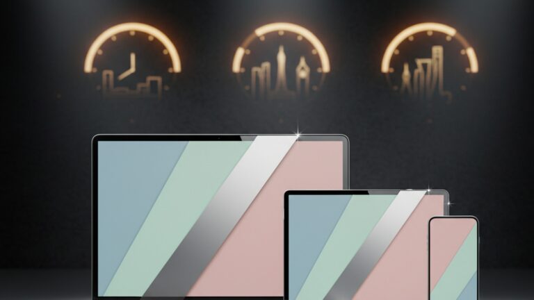 2026 年 3 月 Apple 特別體驗活動主題示意：MacBook、iPad、iPhone 輕薄裝置與多色外觀構圖，乾淨背景，無任何文字卡。