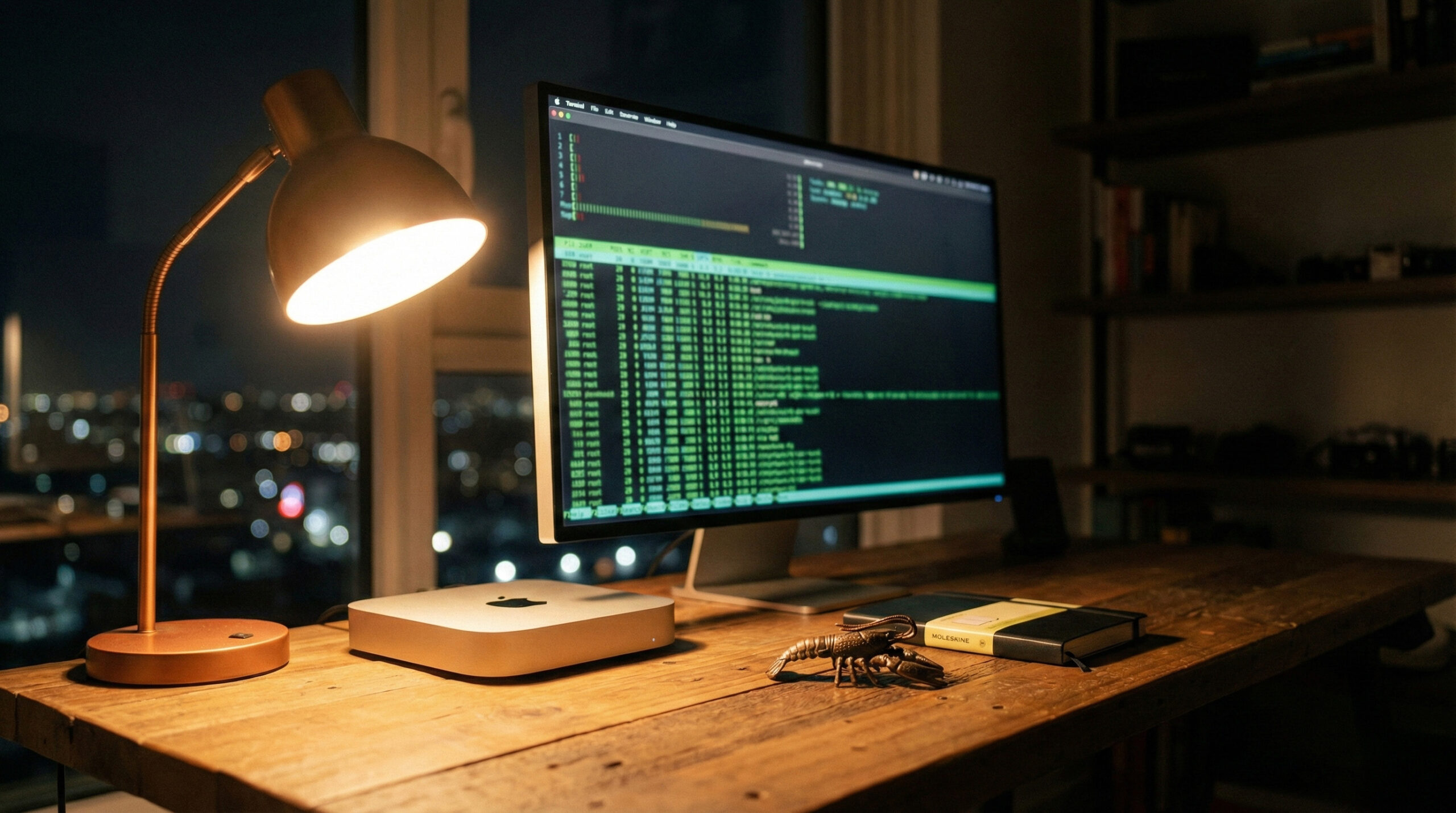 Mac mini 新手照做就能跑起 OpenClaw（養龍蝦）：接好鍵鼠、安裝 Homebrew/Node.js、npm 安裝 OpenClaw、openclaw onboard 設定模型、串 Telegram Bot 通知、挑 Skills/Hooks，最後用 openclaw tui 測試。
