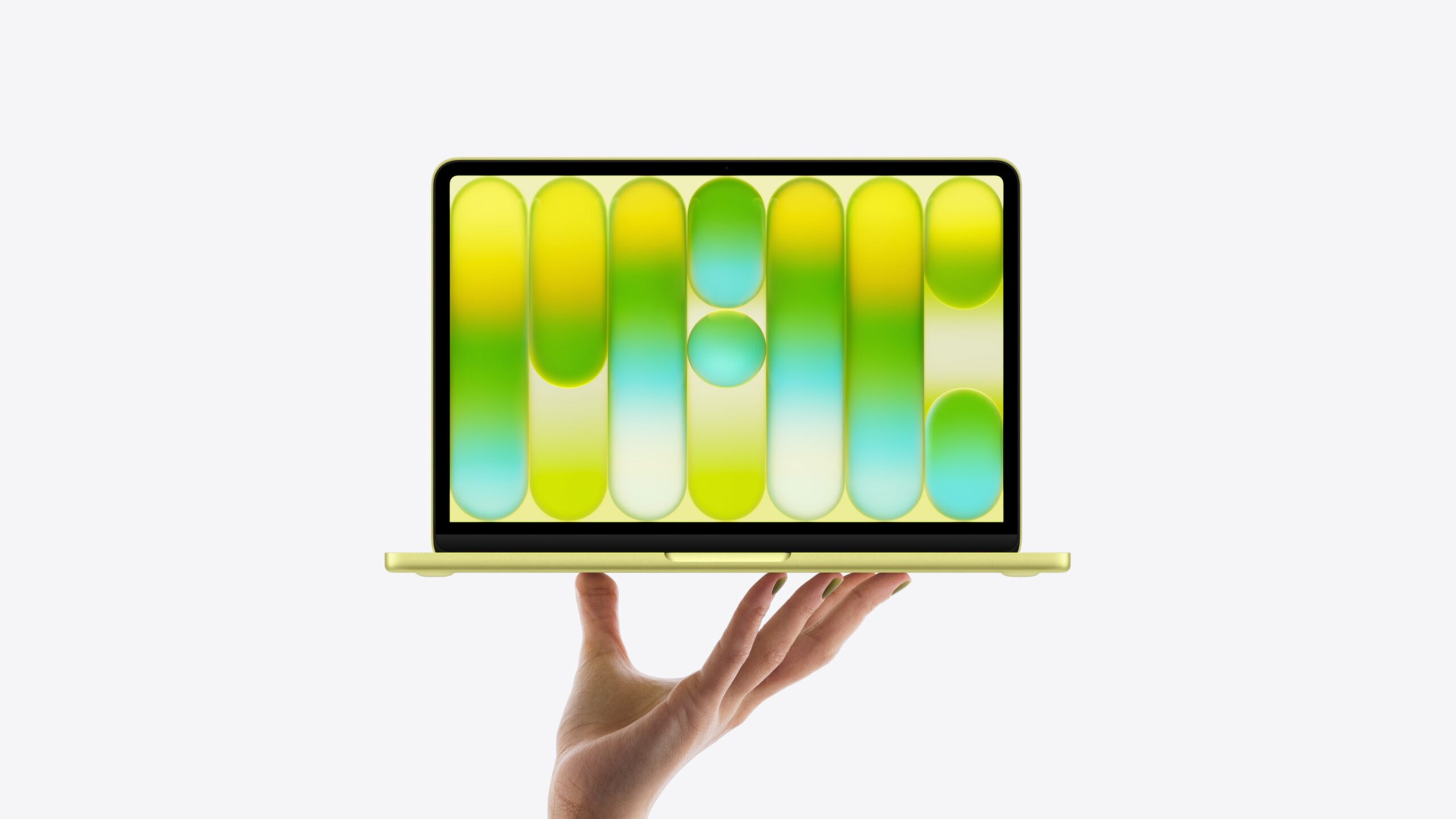 MacBook Neo 四種機身顏色與 13 吋 Liquid Retina 顯示器的產品示意，呈現輕薄設計與日常使用情境