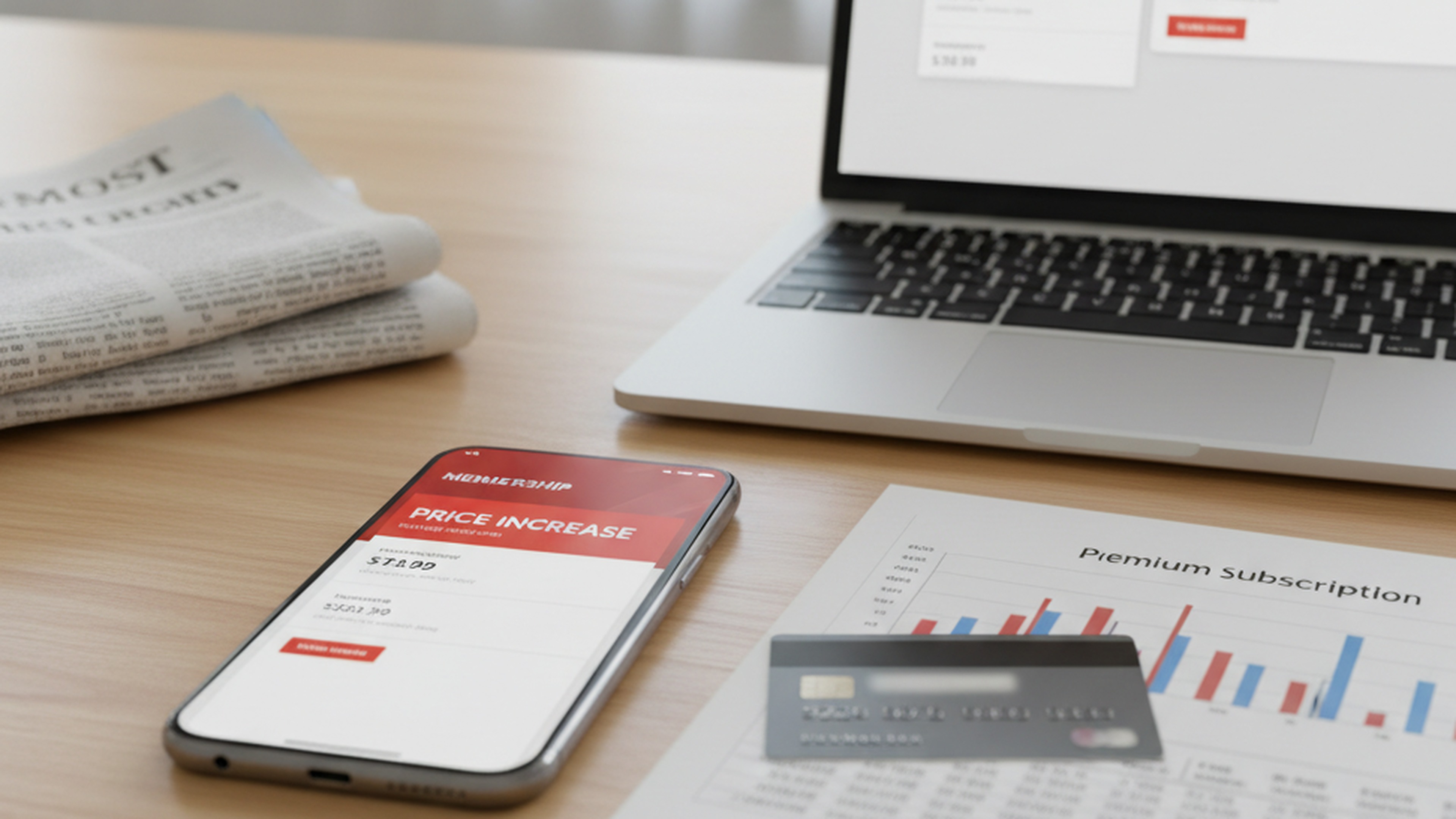 YouTube Premium 漲價新聞概念圖,呈現影音訂閱、價格變動與串流服務情境