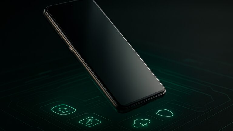 未來感 Android 手機與綠色 AI 介面漂浮在畫面中，象徵 Android 17 與 AI 手機進化方向