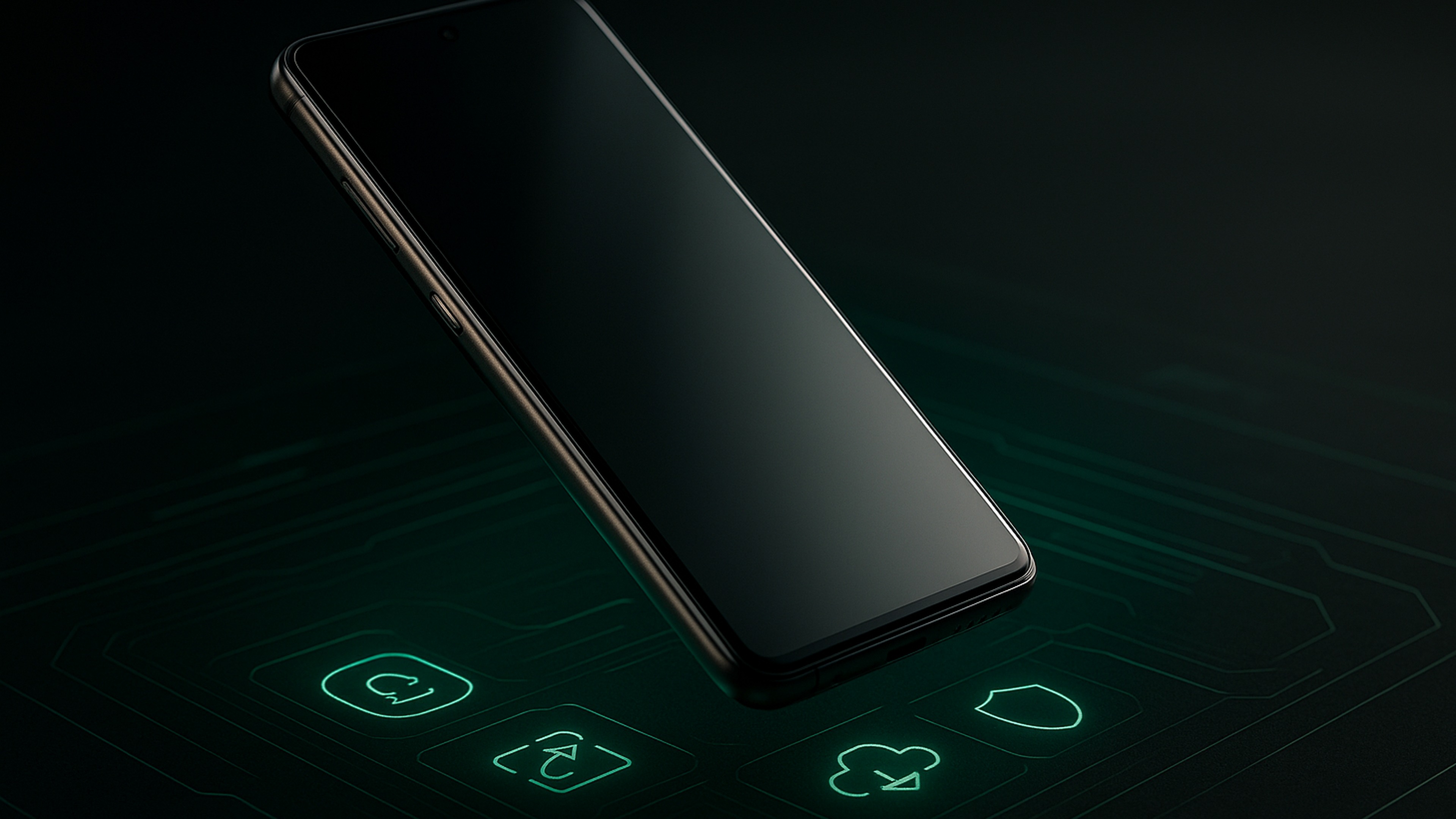 未來感 Android 手機與綠色 AI 介面漂浮在畫面中，象徵 Android 17 與 AI 手機進化方向