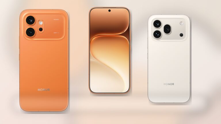 HONOR 600 系列官方產品圖，展示橘色與白色機身設計與正面螢幕外觀