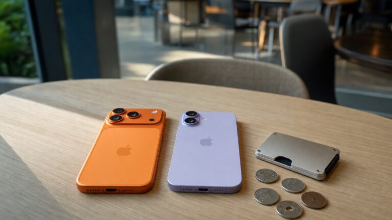 iPhone 17 與 17 Pro 現貨空機價格行情整理,通訊行現金價與官網價差、選購情境與通路比較的視覺示意