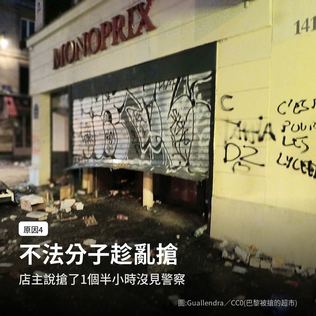 10 月 17 日巴黎聖德尼區遭洗劫的 Monoprix 超市（圖：Guallendra／CC0）