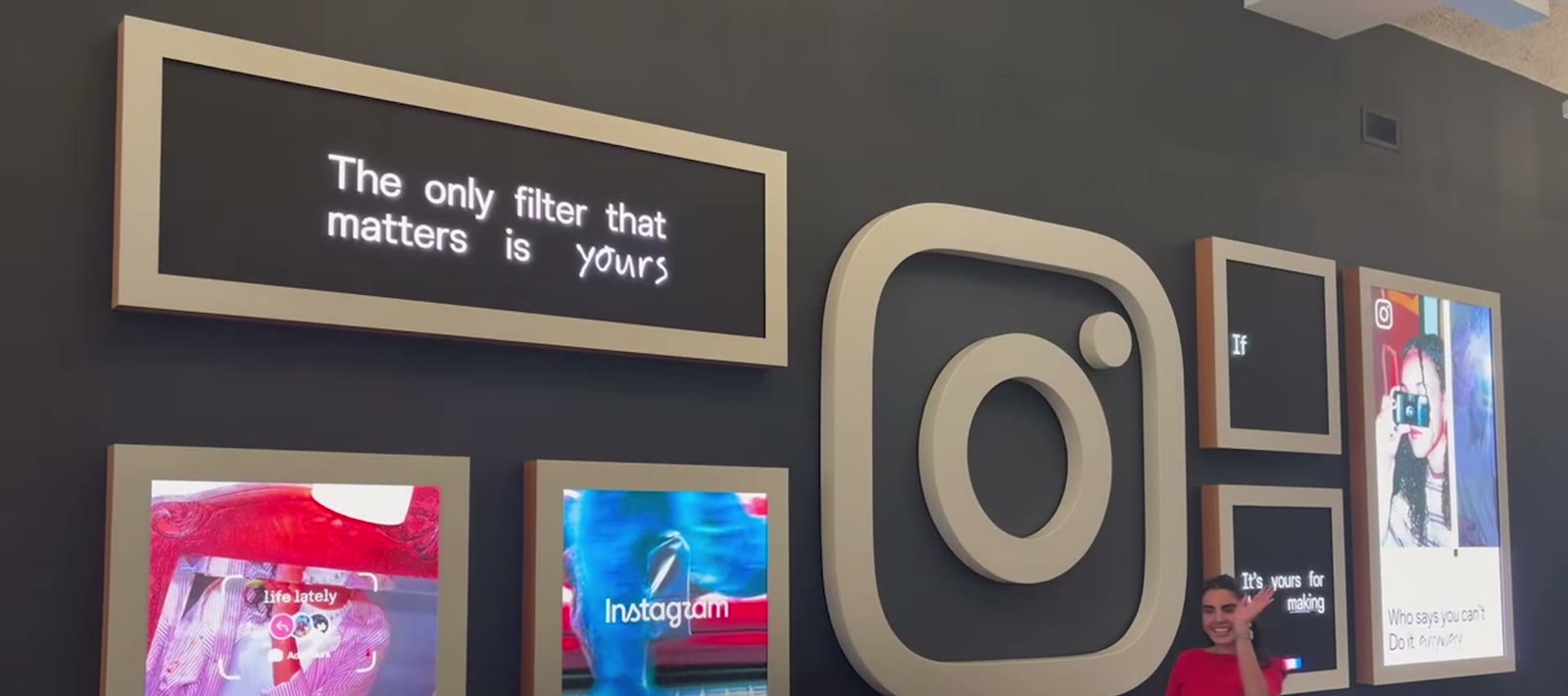Instagram 辦公室的 Instagram 標誌牆
