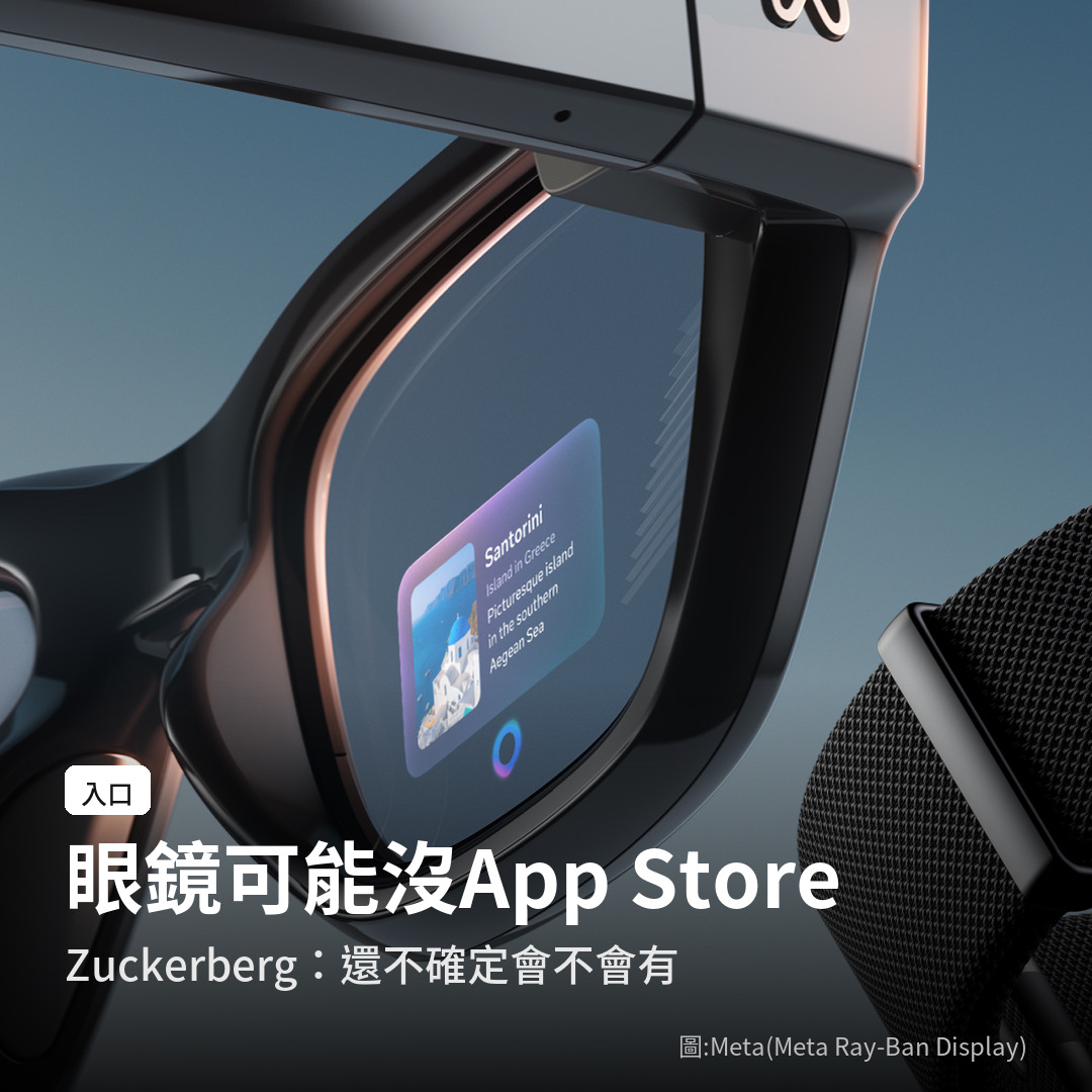Meta Ray-Ban Display 智慧眼鏡（圖：Meta）