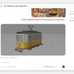 OpenAI 官方影片中，ChatGPT 介面選用 GPT-6.1 Terra，依照片做出黃色里斯本電車 3D 模型