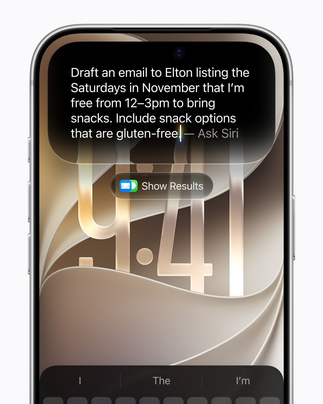 在 iPhone 上用 Siri AI 草擬電子郵件的畫面